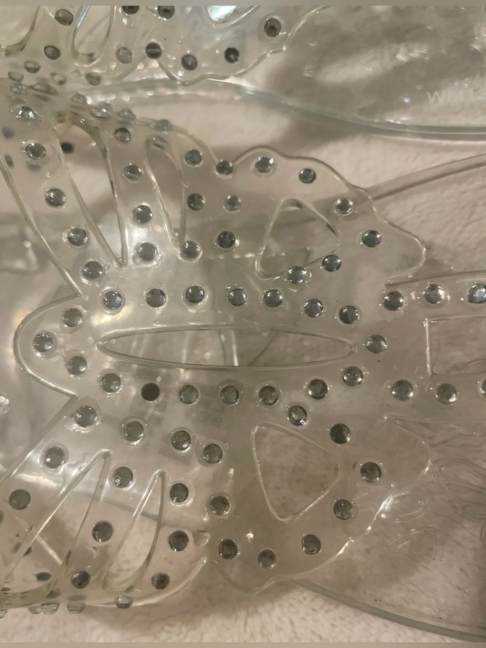 Clear Rhinestone Butterfly Jelly Flip Flop Sandals - Girls Size 1